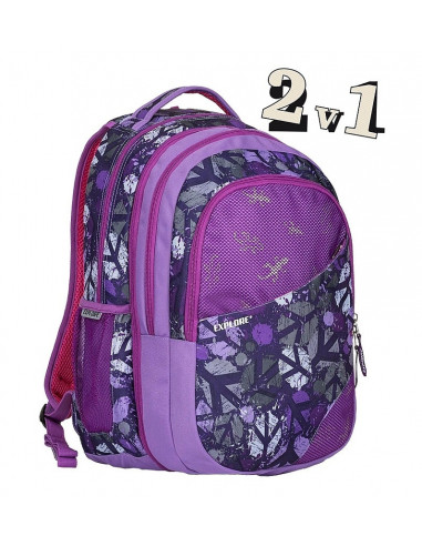 Študentský batoh 2v1 DANIEL Peace purple