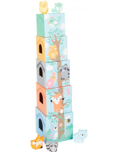 Skladacia veža pastelová so zvieratkami