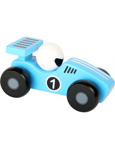 Drevené závodné autíčko - 1 ks modré