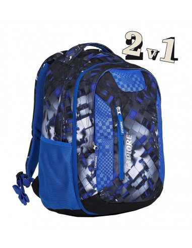 Študentský batoh 2v1 LIAN Mix blue