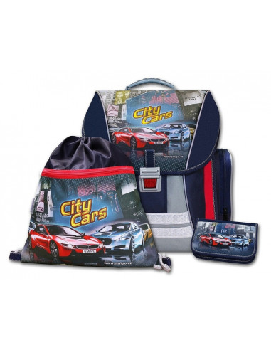 Školský batohový set City Cars 3-dielny