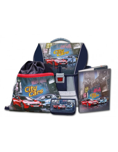 Školský batohový set City Cars 4-dielny