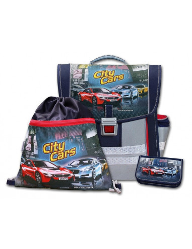 Školský aktovkový set City Cars 3-dielny